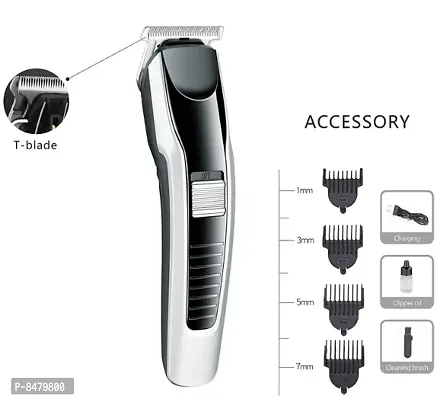 Rechargeable Hair Trimmer for Men with T shape Precision Stainless Steel Sharp Blade Beard Shaver upto length 0.5 to 7mm-thumb2