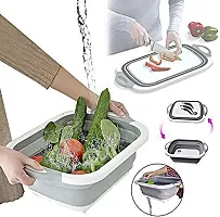 3 in 1 Cutting Chopping Board, Washing Bowl, Fruit Vegetable Basket, Dish, Tub, Drain Basket Vegetable Basin-thumb2