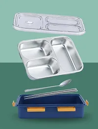 3 Compartment Insulated Lunch Box Stainless Steel Tiffin Box for Boys, Girls, School  Office Men-thumb1