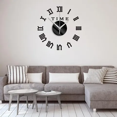 DIY Wall Clock 3D Decorative Sticker Clock Home Office Decor 3D Wall Clock