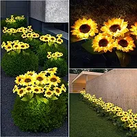 Sunflower Solar Powered Lights for Decorative Garden Back Yard Patio Porch Pathway - Pack of 4-thumb3