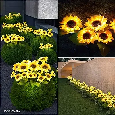 Sunflower Solar Powered Lights for Decorative Garden Back Yard Patio Porch Pathway - Pack of 4-thumb4