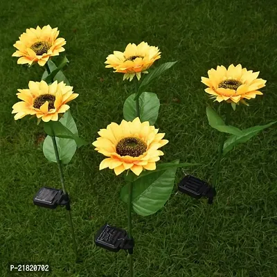 Sunflower Solar Powered Lights for Decorative Garden Back Yard Patio Porch Pathway - Pack of 4-thumb3