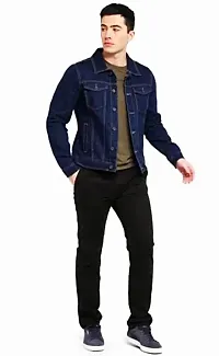 Trendy Regular Fit Washed Full Sleeve Denim Jacket for Men-thumb1