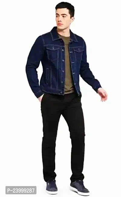 Trendy Regular Fit Washed Full Sleeve Denim Jacket for Men-thumb2