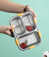 Stainless Steel Lunch Box for Kids and Adults with 3 Compartments -LUNBX-7059-thumb2