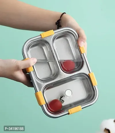 Stainless Steel Lunch Box for Kids and Adults with 3 Compartments -LUNBX-7059-thumb3