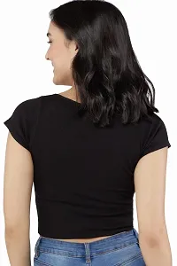 Luktrima Women?s Regular Fit Square Neck Crop Tops for Girls (S to L) Black-thumb2