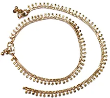 VSASA?s TRADITIONAL ELEGANT Stylish Sleek Gold Plated Anklets-thumb2