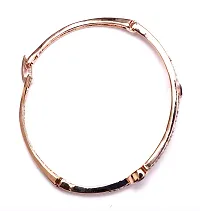 VSASA?s Dazzling Elegant Delicate KADA Style Rose Gold Sleek Bracelets with Small Crystal Heart American Diamond for Girls?-thumb2