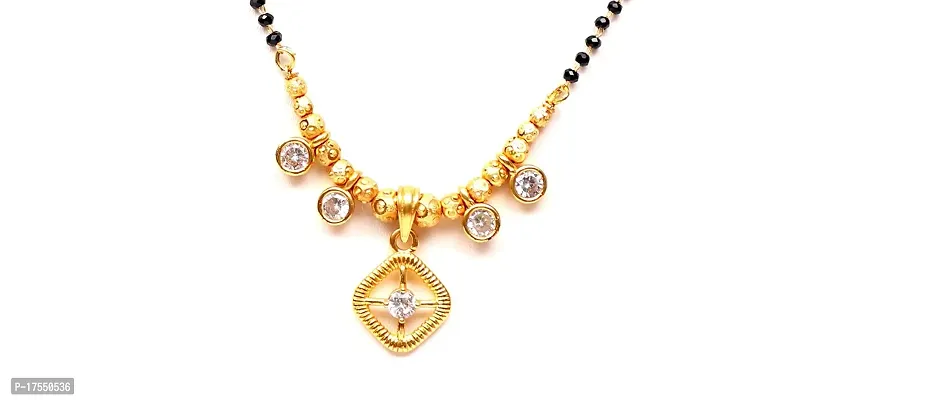 VSASA?s LUXURIA EXCLUSIVE AMERICAN DIAMOND STUDDED MANGAL SUTRA WITH GOLDEN GLOBES for Ladies-thumb3