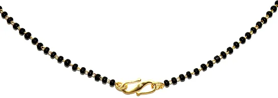 VSASA?s Stylish Dazzling Light Elegant Exclusive Rose Gold Plated Designer MANGAL Sutra Embedded with American Diamond with Black Beads MALA for Young Ladies/Women-thumb4