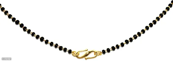 VSASA?s Stylish Dazzling Light Elegant Exclusive Rose Gold Plated Designer MANGAL Sutra Embedded with American Diamond with Black Beads MALA for Young Ladies/Women-thumb5