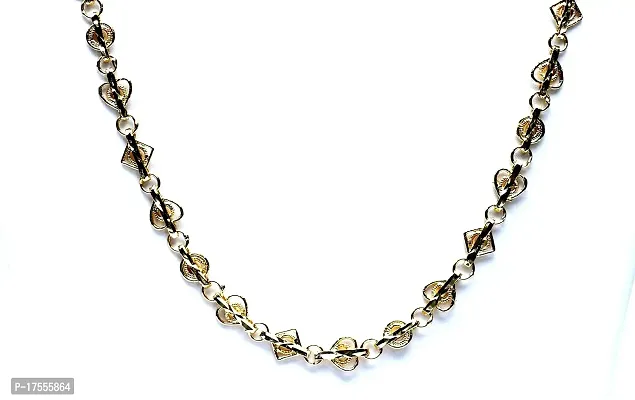 Vsasa?s Trendy Elegant Heart SQUARISH Gold Plated Designer Handmade Chain for Women-thumb4