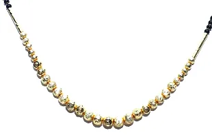 Vsasa?s Premium Exclusive Range of Traditional Collection: Centrally Golden Globes with Golden Black Beaded Mangalsutra (Gold)-thumb1