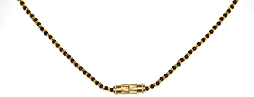 Vsasa?s Premium Exclusive Range of Traditional Collection: Centrally Golden Globes with Golden Black Beaded Mangalsutra (Gold)-thumb2