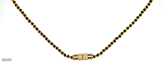 Vsasa?s Premium Exclusive Range of Traditional Collection: Centrally Golden Globes with Golden Black Beaded Mangalsutra (Gold)-thumb3