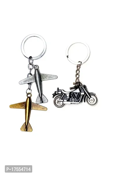 VSASA KIDDO DUAL COLLECTIONS of AEROPLANE/BIKE Metal Keychain for Bike Car BAGS