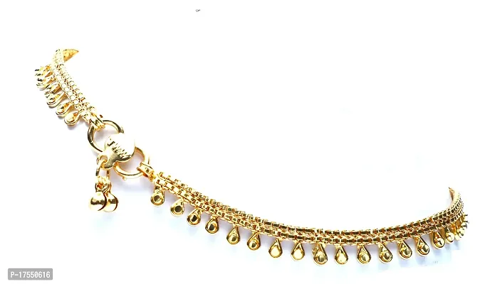 VSASA?s TRADITIONAL ELEGANT Stylish Sleek Gold Plated Anklets-thumb0