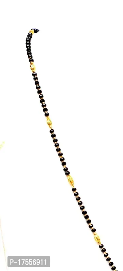 VSASA?s stylish DELICATE QUEENLY EXCLUSIVE GOLD PLATED MANGAL SUTRA WITH DROP LET EMBEDDED WITH AMERICAN DIAMOND WITH DESIGNER BLACK BEADS MALA for young Ladies/WOMEN-thumb4