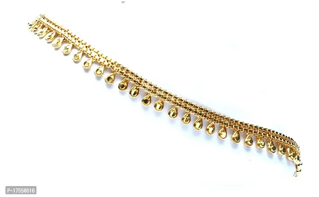 VSASA?s TRADITIONAL ELEGANT Stylish Sleek Gold Plated Anklets-thumb2