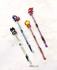 Avengers Pencil Pack of 12 Designer Bullet Pencils Avenger Superhero Design Stacking Pencil Birthday Gift Return Gifts for Kids Captain America Iron Man Batman.-thumb1
