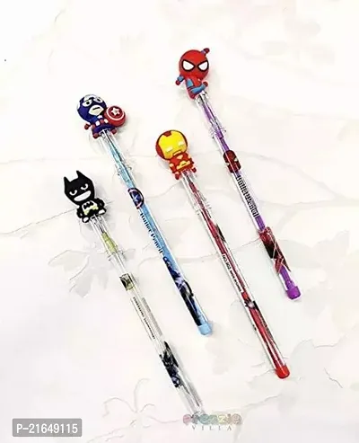 Avengers Pencil Pack of 12 Designer Bullet Pencils Avenger Superhero Design Stacking Pencil Birthday Gift Return Gifts for Kids Captain America Iron Man Batman.-thumb2