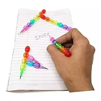 Kids Rainbow Color Brick Non-Sharpening Stack Pencil Set for Kids Designer Stylish Pencil(Set of-2)-thumb3