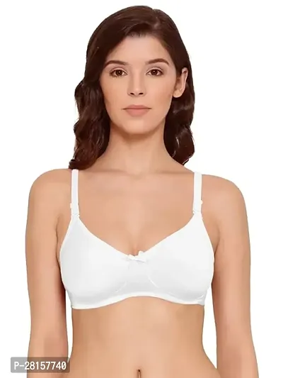 Stylish White Cotton Solid Bras For Women