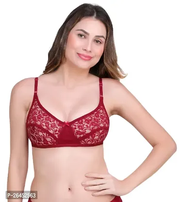 Stylish Net Solid Bra For Women