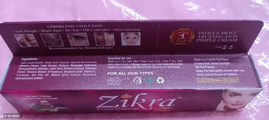 Zikra Cream For Skin Care for acne, Pimples, Blackheads  Sun Stroke Marks treatment in 5 Days Guarantee 25gm-thumb5