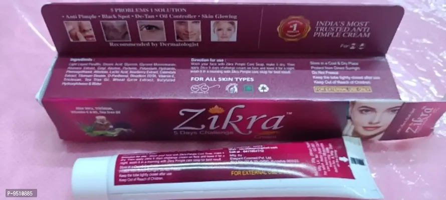 Zikra Cream For Skin Care for acne, Pimples, Blackheads  Sun Stroke Marks treatment in 5 Days Guarantee 25gm-thumb2