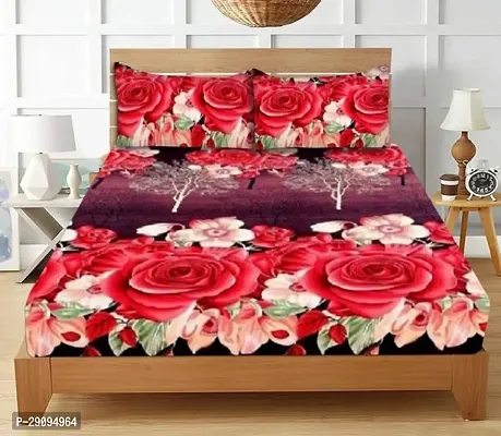 Comfortable Polyester Printed Double Bedsheet with Pillow Covers