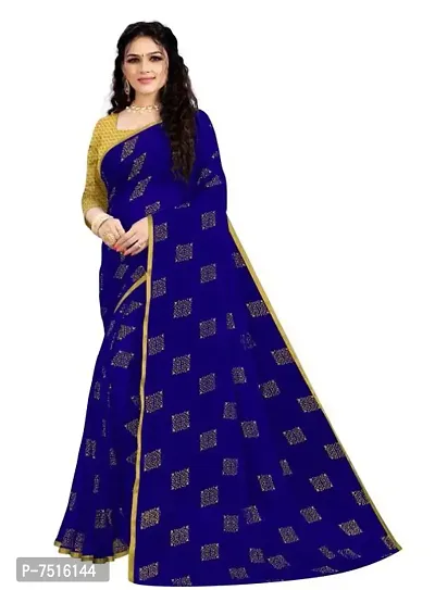 Beautiful Chiffon Saree With Blouse Piece For Women