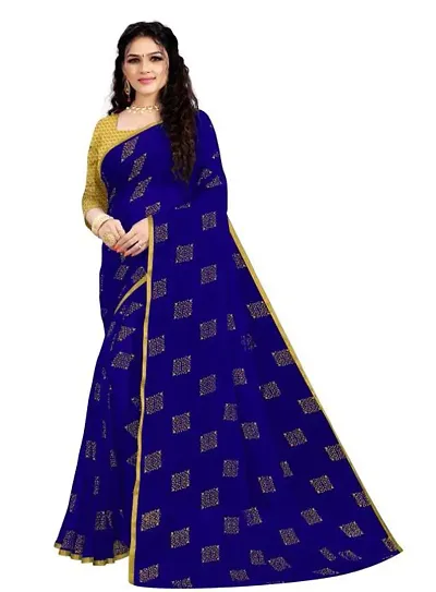 Beautiful Chiffon Saree With Blouse Piece For Women