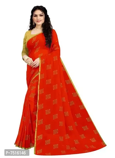 Beautiful Chiffon Saree With Blouse Piece For Women