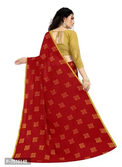 Beautiful Chiffon Saree With Blouse Piece For Women-thumb3