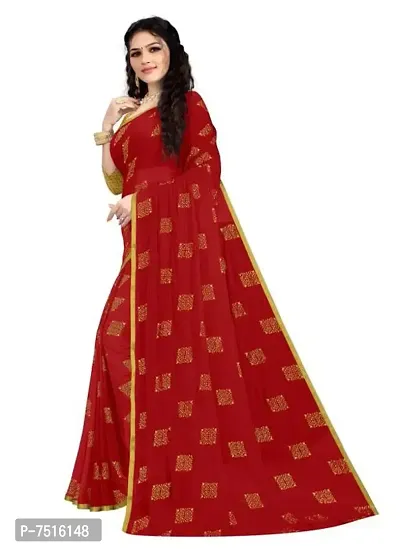 Beautiful Chiffon Saree With Blouse Piece For Women-thumb4