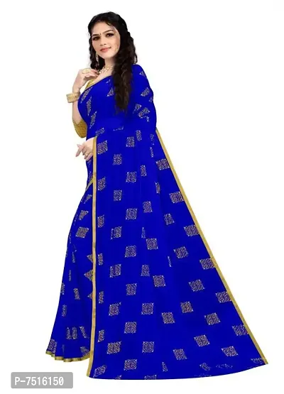 Beautiful Chiffon Saree With Blouse Piece For Women-thumb4