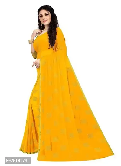 Beautiful Chiffon Saree With Blouse Piece For Women-thumb3