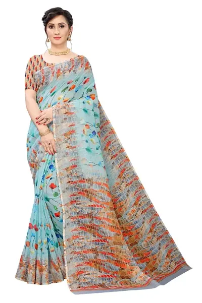 Best Selling Linen Saree with Blouse piece 