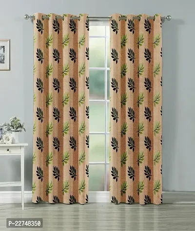 Stylish Fancy Cotton Printed Eyelet Fitting Door Curtain-thumb0