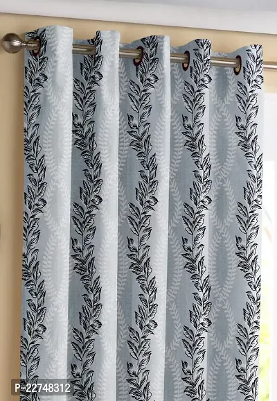 Stylish Fancy Cotton Printed Eyelet Fitting Door Curtain