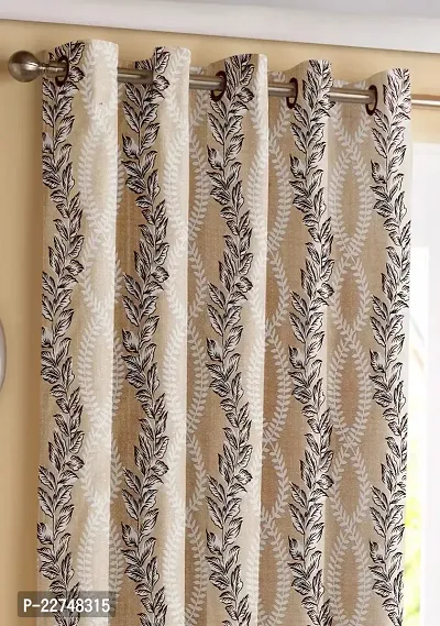 Stylish Fancy Cotton Printed Eyelet Fitting Door Curtain-thumb0