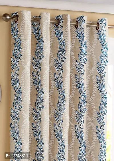 Stylish Fancy Cotton Printed Eyelet Fitting Door Curtain-thumb0