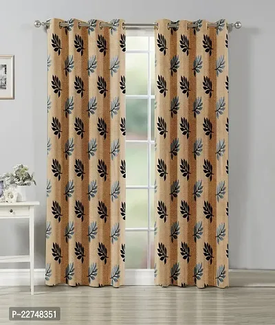 Stylish Fancy Cotton Printed Eyelet Fitting Door Curtain-thumb0