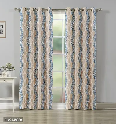 Stylish Fancy Cotton Printed Eyelet Fitting Door Curtain