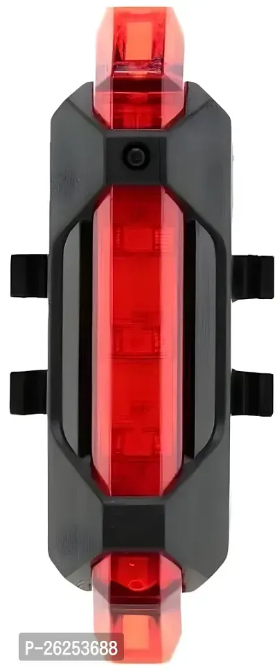 Bicycle USB Rechargeable LED Tail Light | Waterproof LED Tail Light | Portable  Rechargeable Cycle Back Light | Size: Universal Color (RED)-thumb0