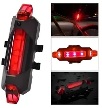 Bicycle USB Rechargeable LED Tail Light | Waterproof LED Tail Light | Portable  Rechargeable Cycle Back Light | Size: Universal Color (RED)-thumb3