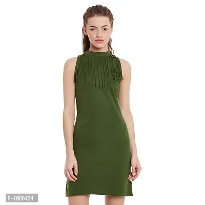 Green Solid Bodycon Mini Dress